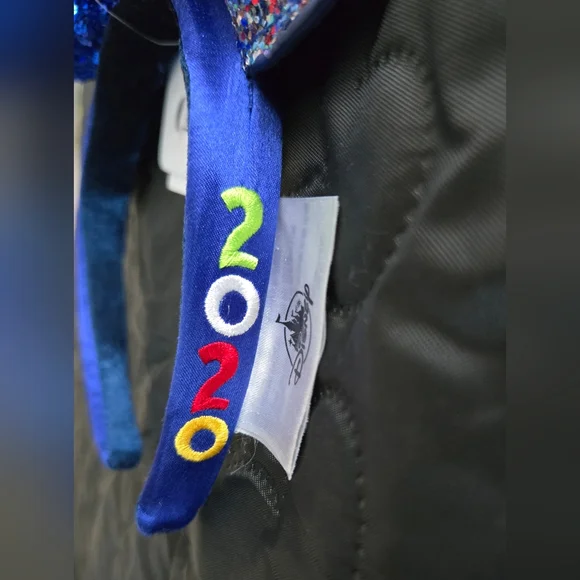 NWT Disney Parks Minnie Mouse Ears 2020 Celebration Blue Sparkle Bow Headband - Picture 3 of 5